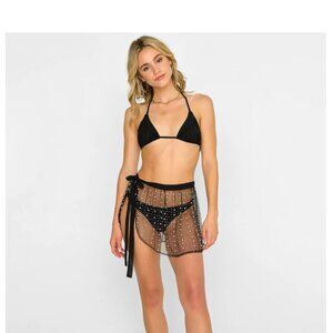 Beach Bunny  Black Girl Gang Pearl Mesh Pareo (M)